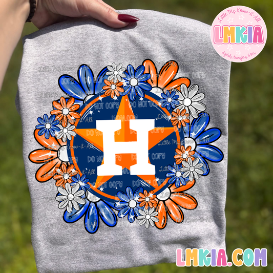 Baseball Team Floral Logo T-Shirt