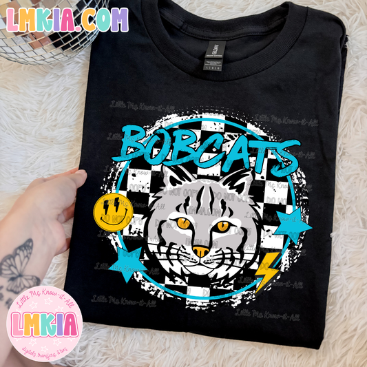 Bobcats Checkered Retro T-Shirt