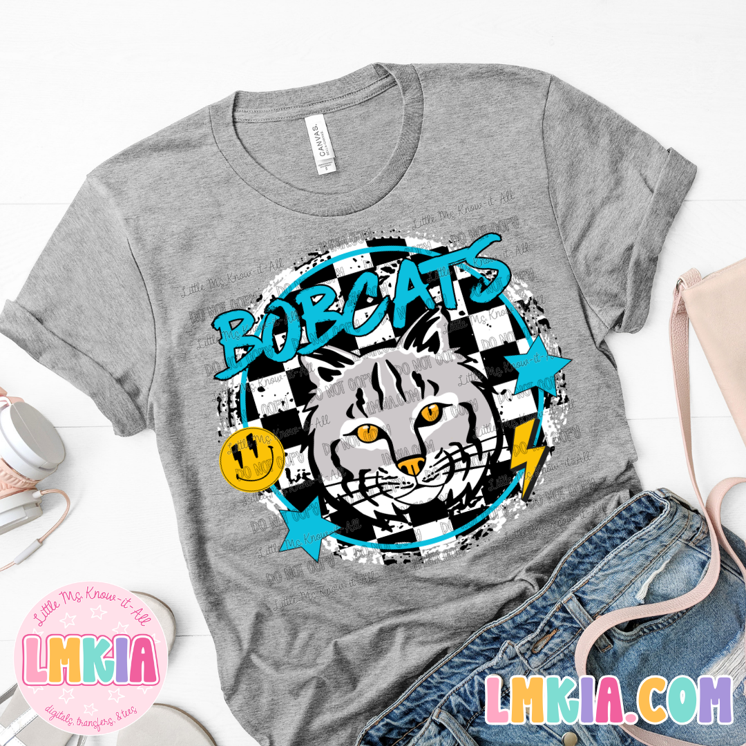 Bobcats Checkered Retro T-Shirt