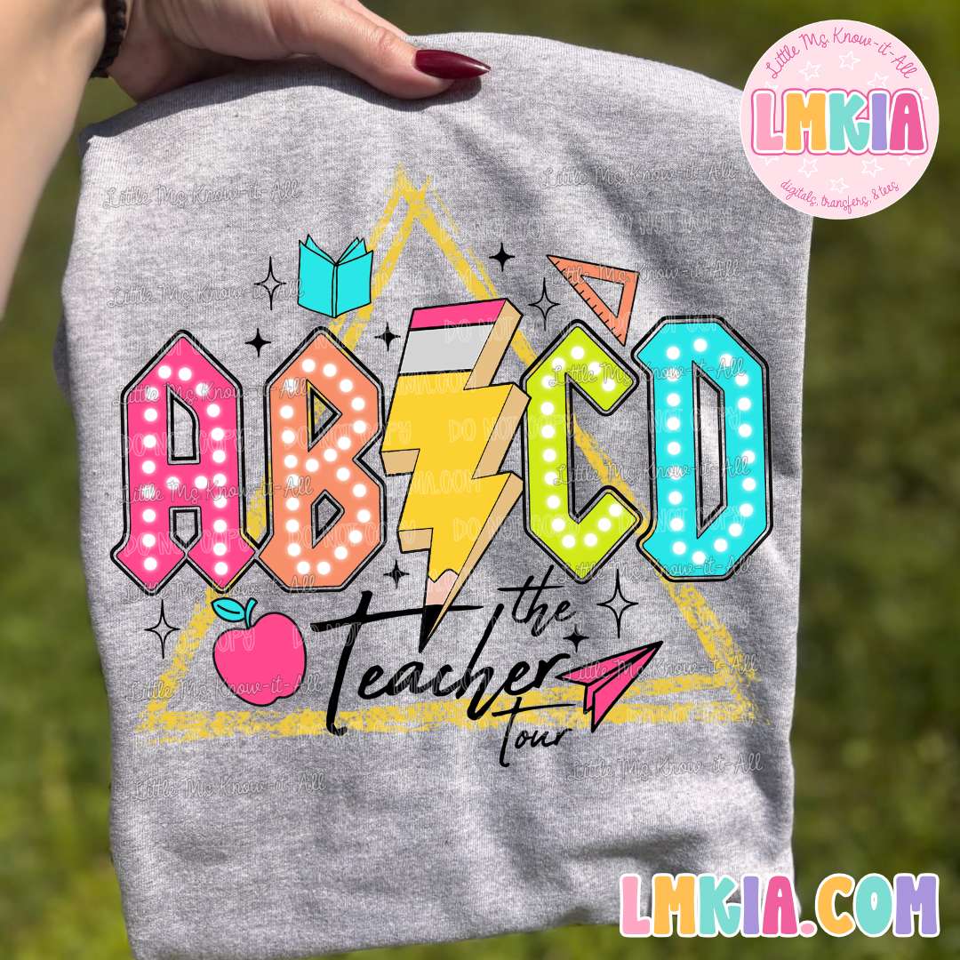 ABCD Teacher Tour Double-Sided Teacher T-Shirt