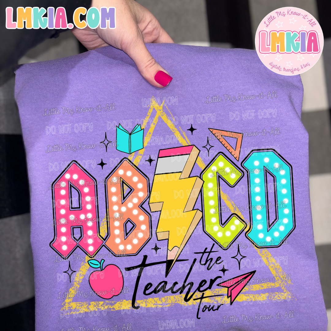 ABCD Teacher Tour Double-Sided Teacher T-Shirt