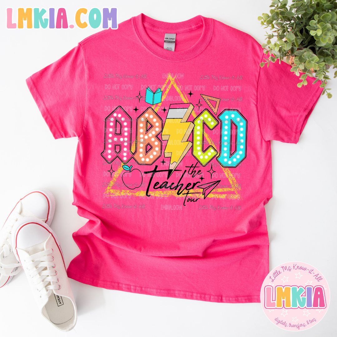 ABCD Teacher Tour Double-Sided Teacher T-Shirt