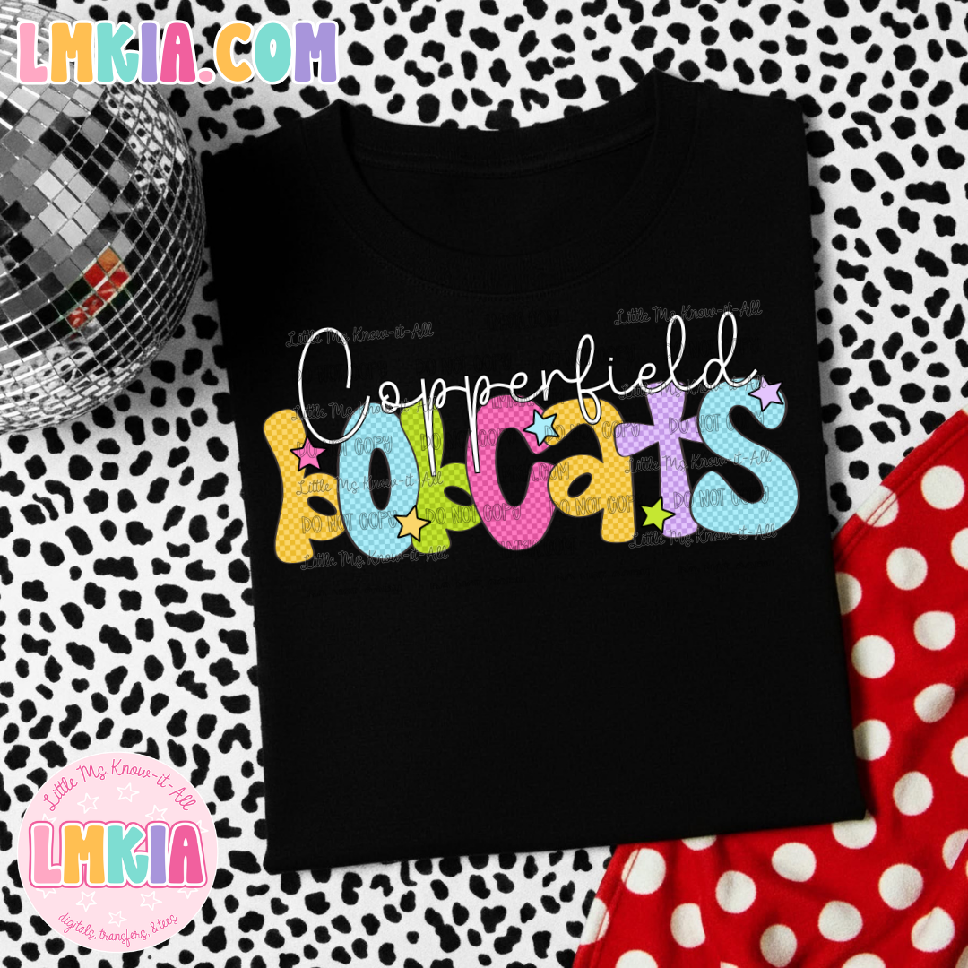 Checkered Bobcats Star T-Shirt