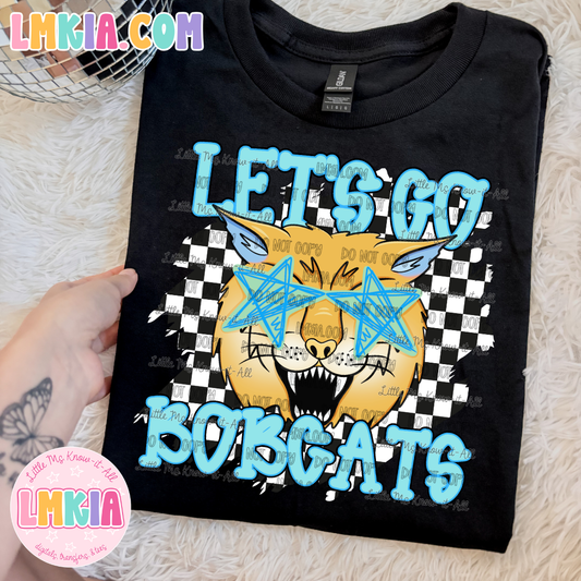 Let's Go Bobcats Checkered T-Shirt