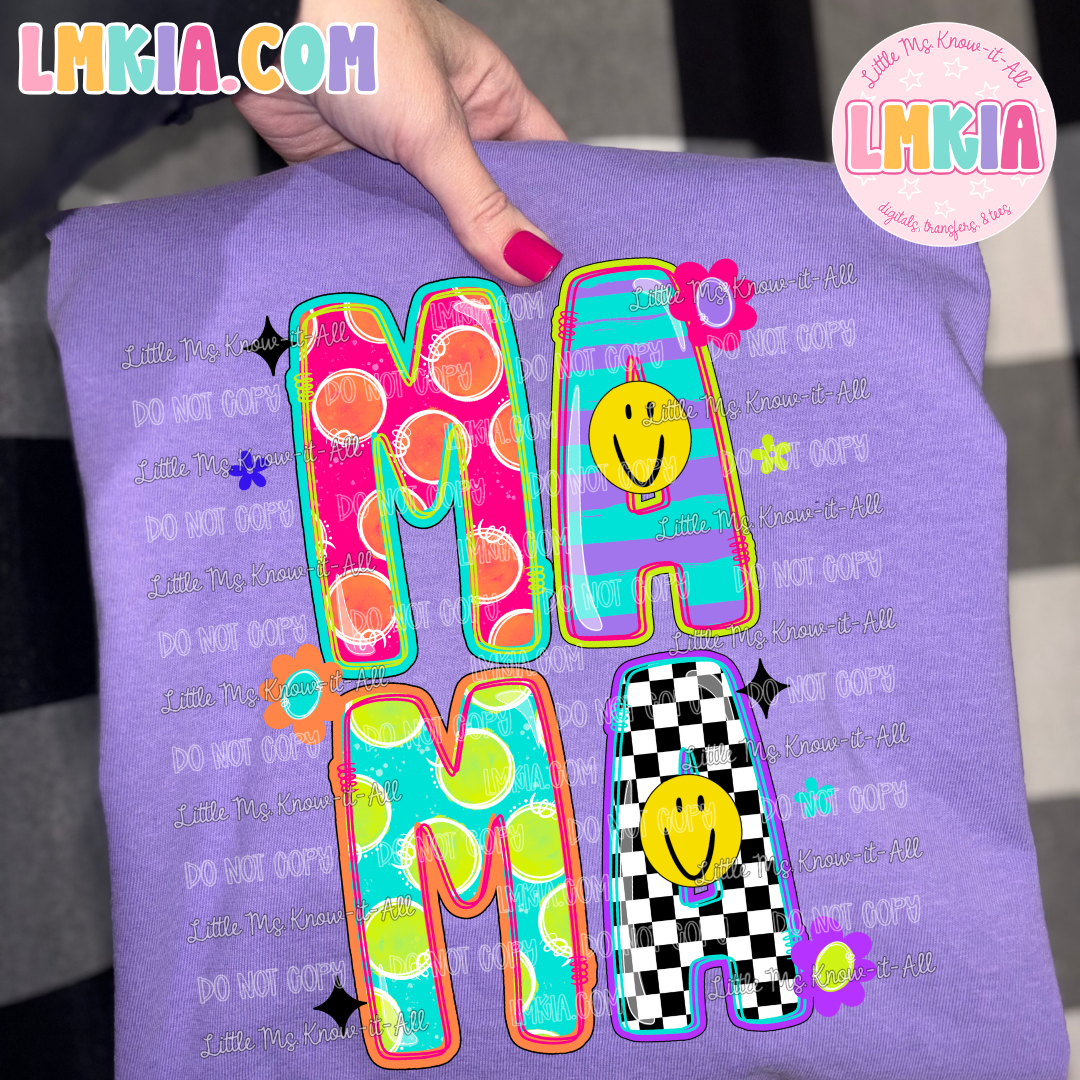 Neon Doodle Mama T-Shirt