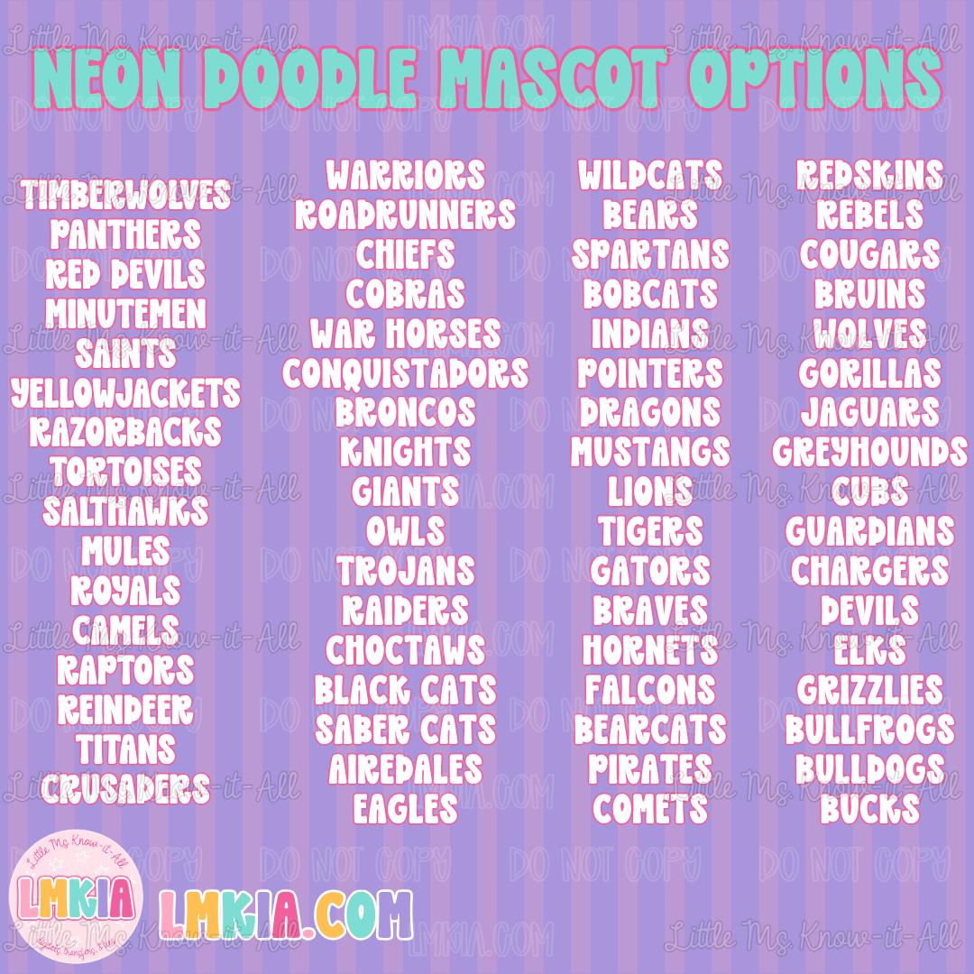 Neon Doodle Mascots T-Shirt