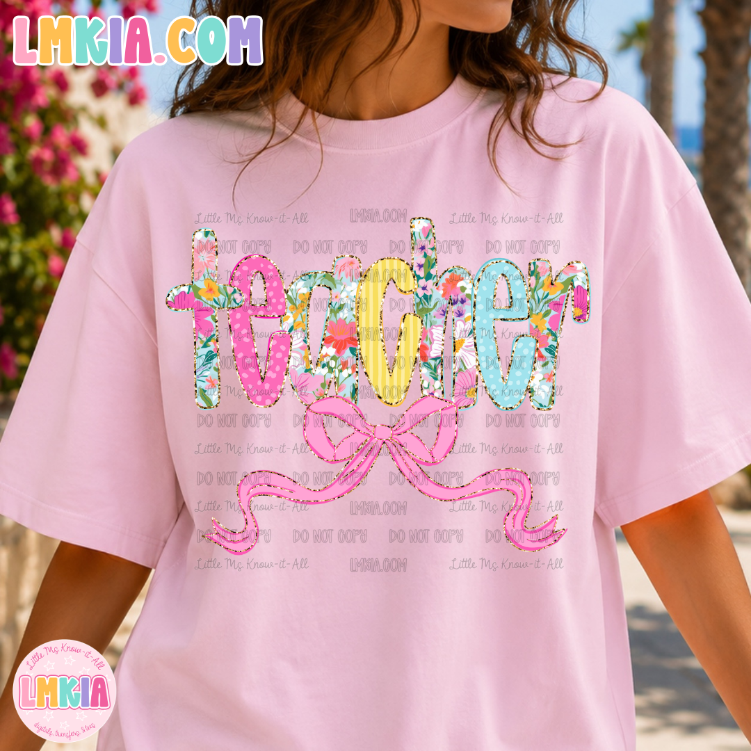Teacher Coquette Floral T-Shirt