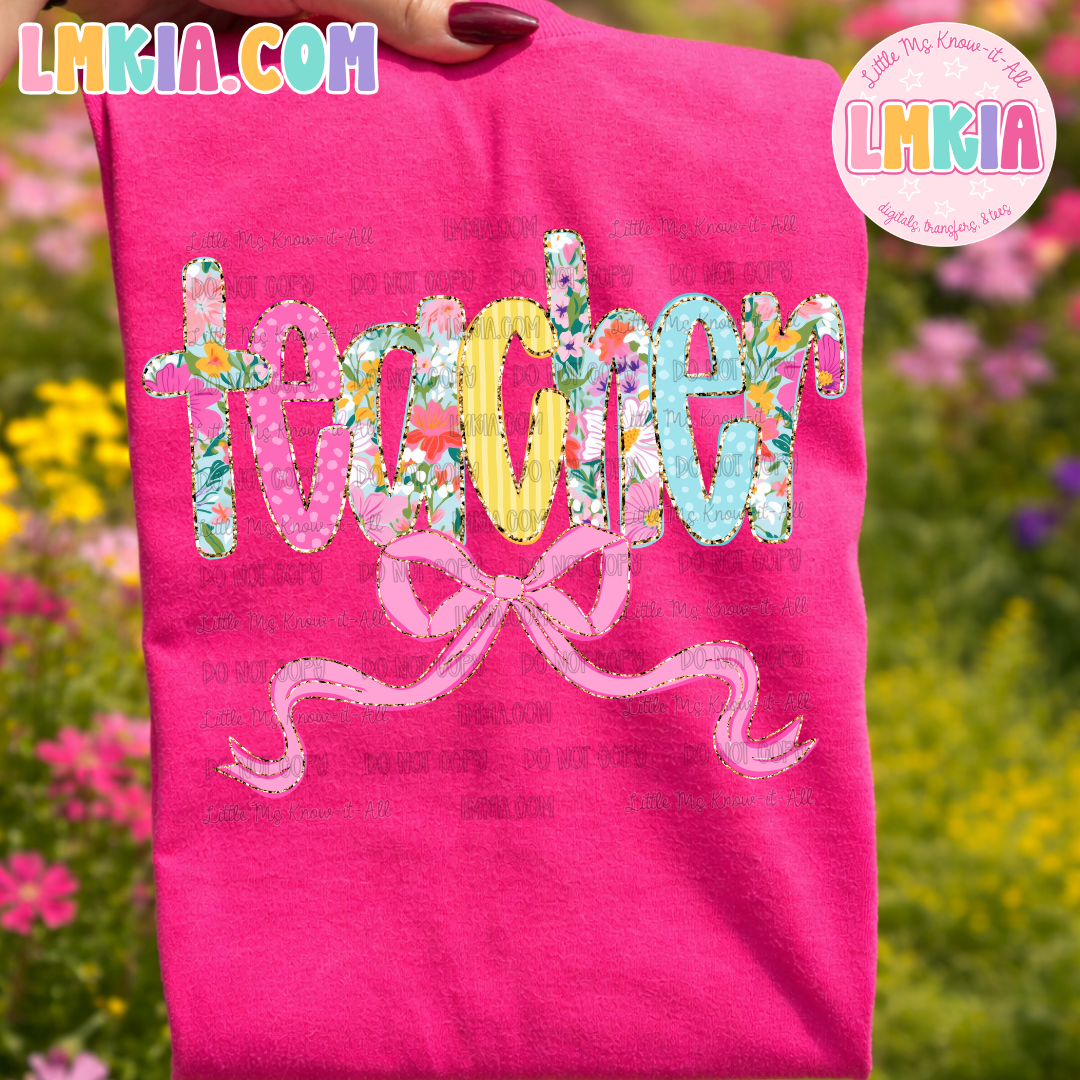 Teacher Coquette Floral T-Shirt