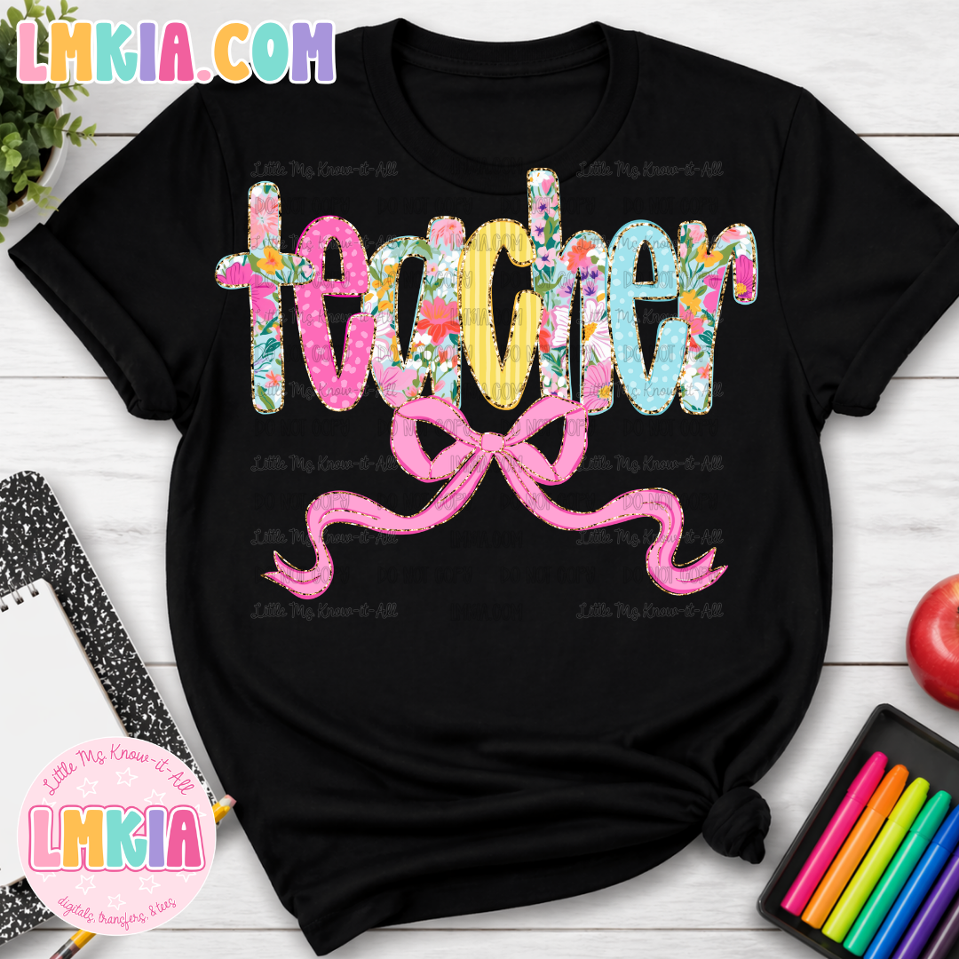 Teacher Coquette Floral T-Shirt