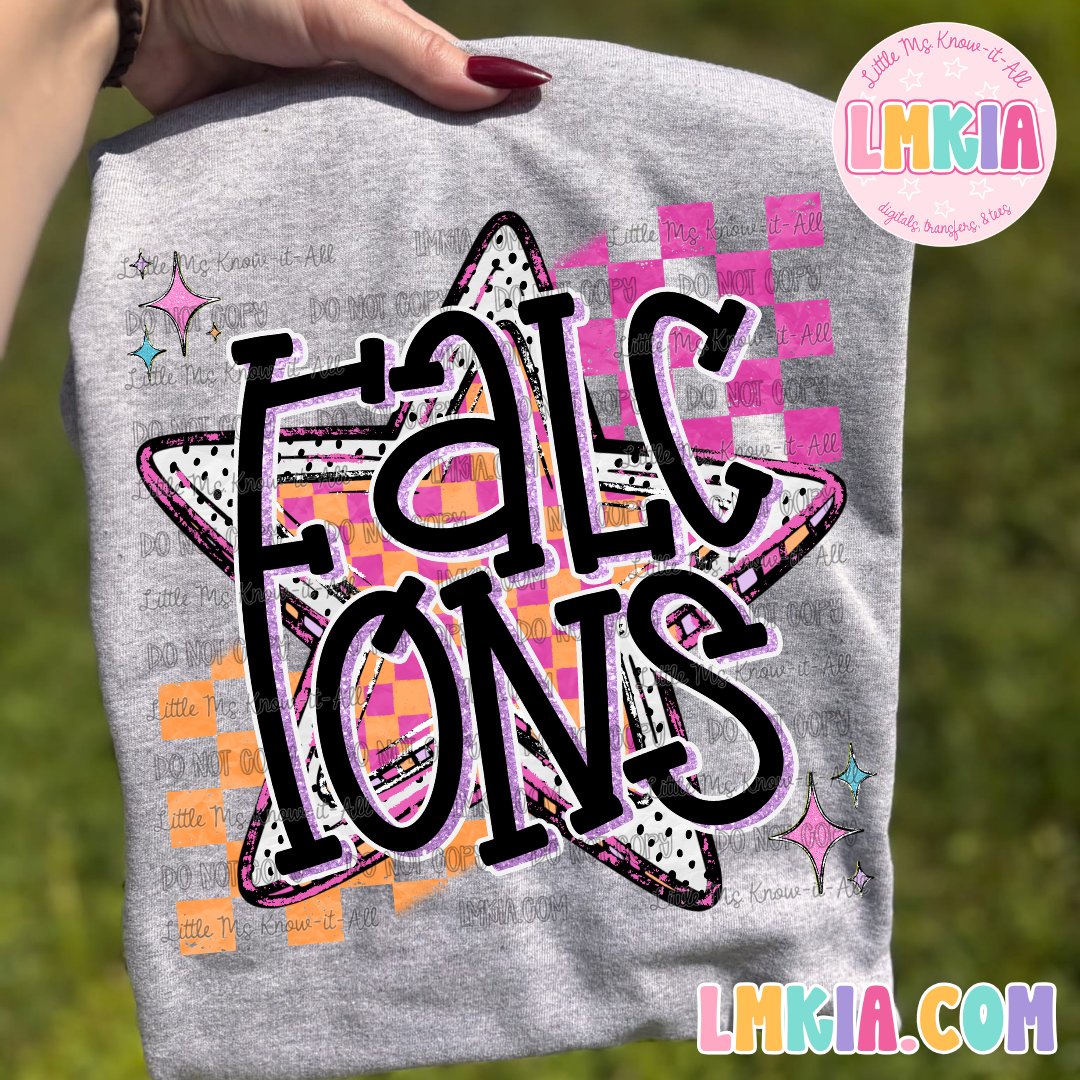 Custom Neon Checkered Mascot T-Shirt