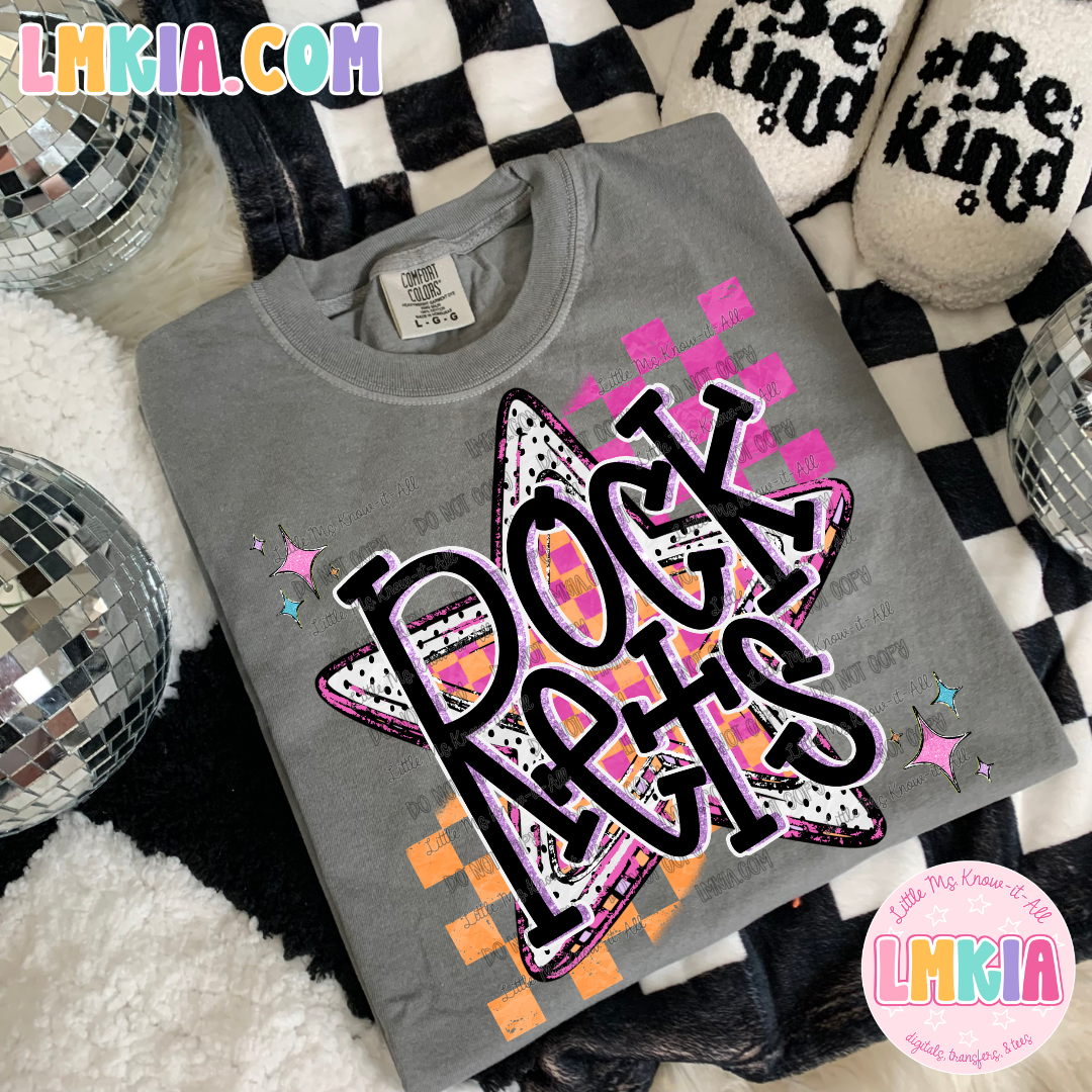 Custom Neon Checkered Mascot T-Shirt