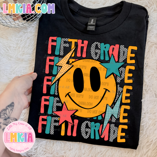 Retro Smiley Grade Level Teacher Team T-Shirt