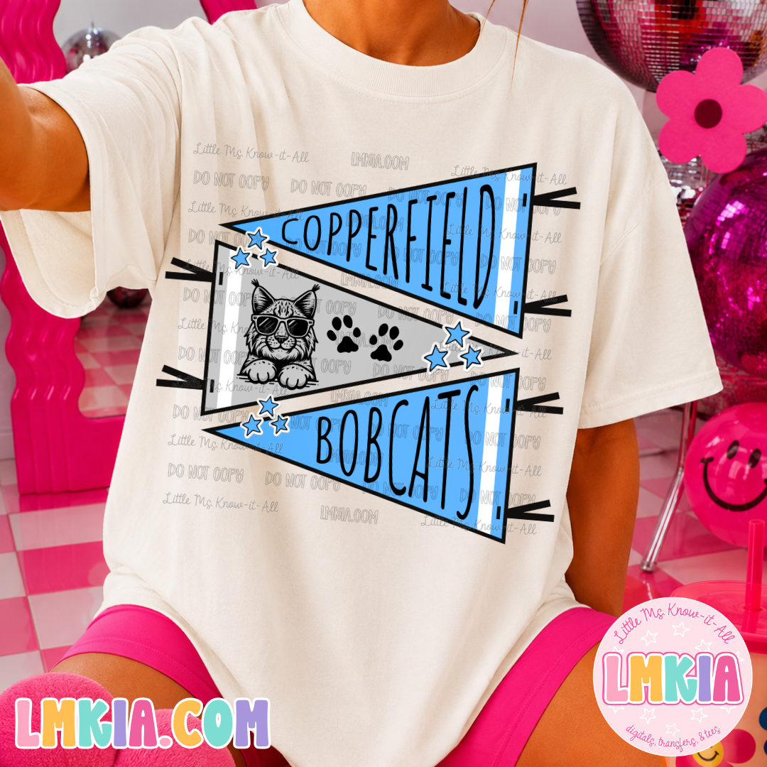 Copperfield Bobcats Varsity Pennants T-Shirt