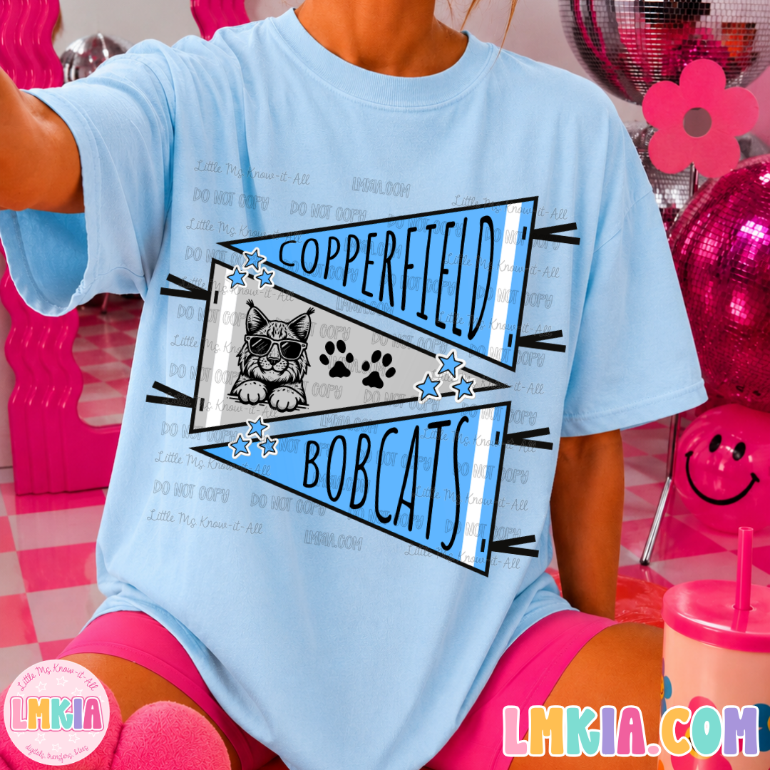 Copperfield Bobcats Varsity Pennants T-Shirt