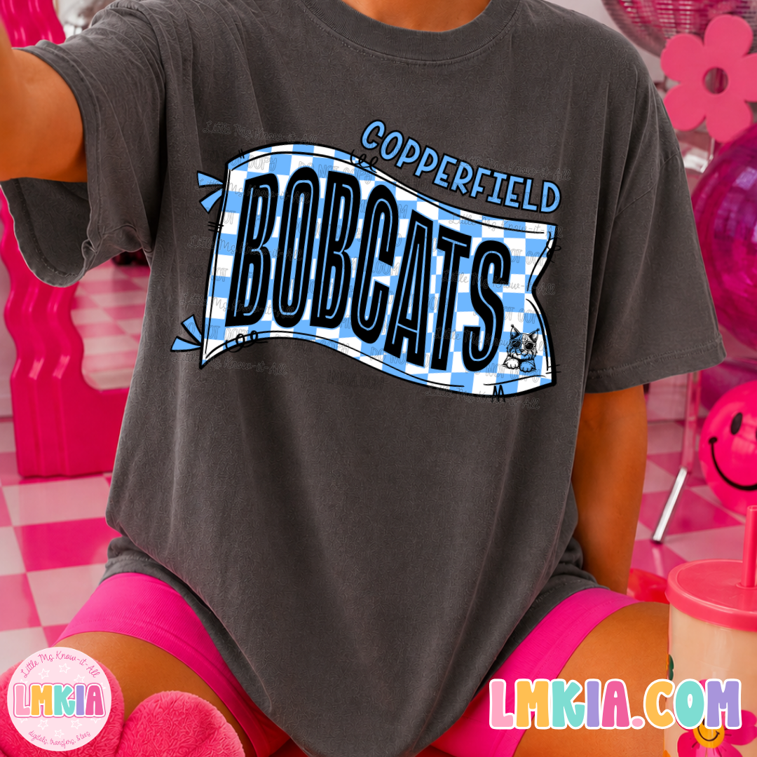 Copperfield Bobcats Checkered Flag T-Shirt