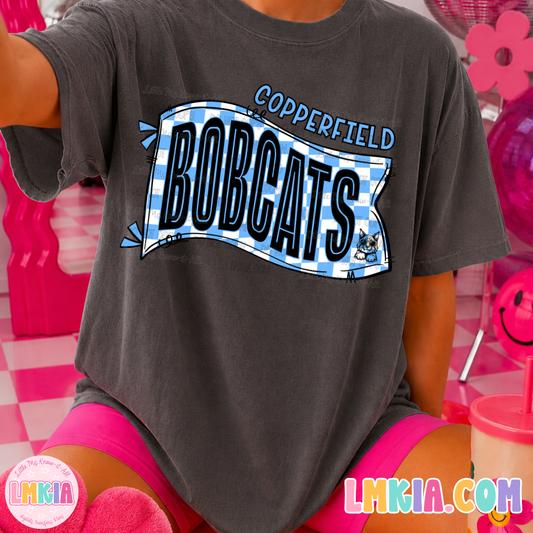 Copperfield Bobcats Checkered Flag T-Shirt