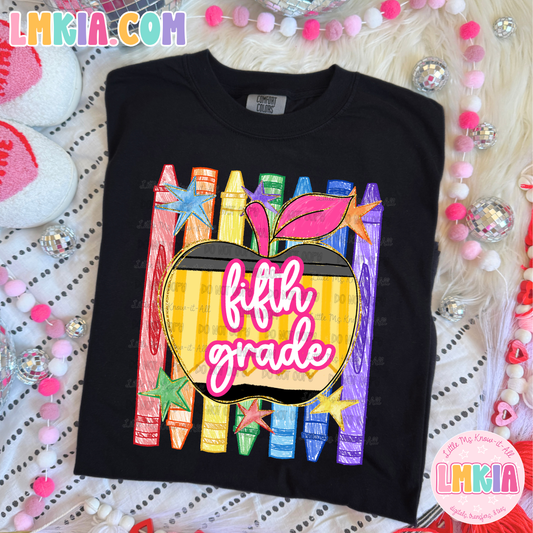 School Supply Grade Level Teacher T-Shirt