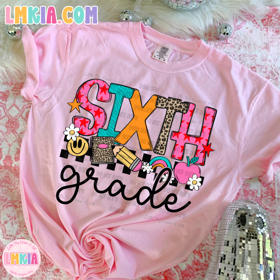 Smiley Patterned Grade Levels Teacher T-Shirt
