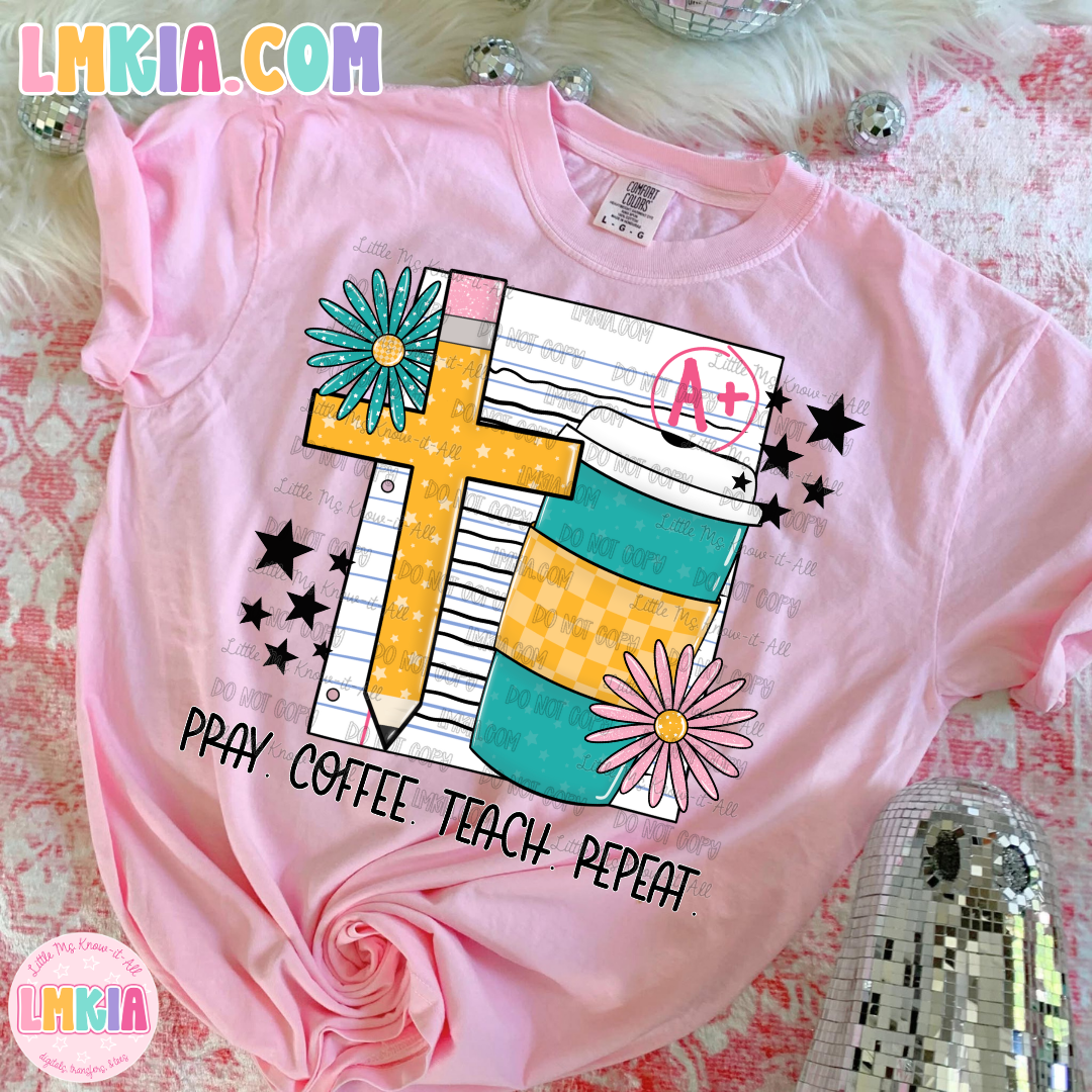Pray Coffee Teach Repeat T-Shirt