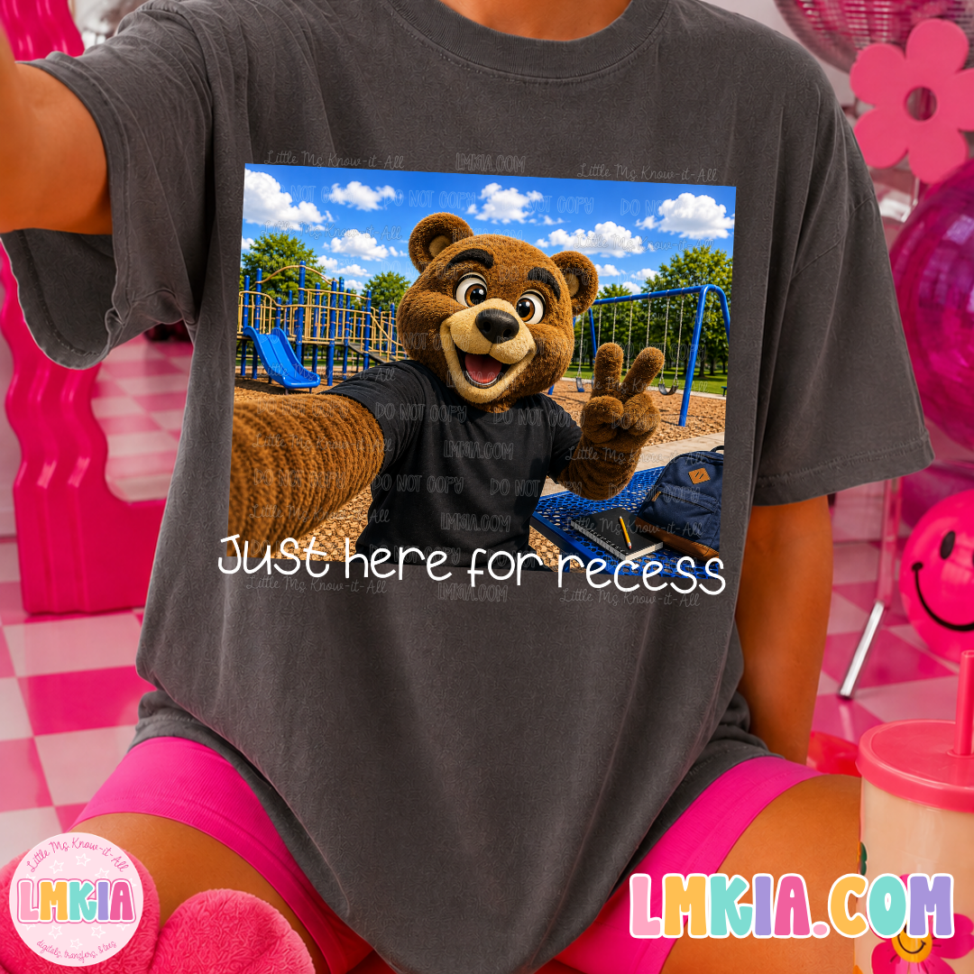 Just Here For Recess Mascot Selfie T-Shirt