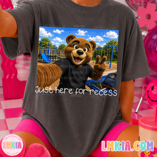Just Here For Recess Mascot Selfie T-Shirt