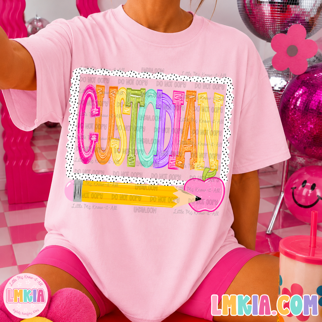 Rainbow Dalmatian School Staff T-Shirt