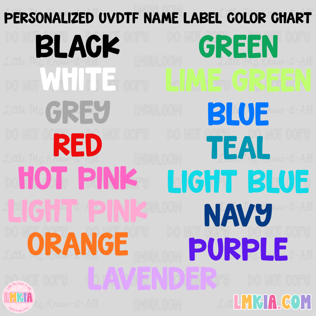 Personalized Name UVDTF Transfer Custom Bundle