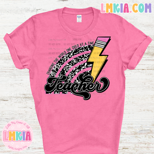 Composition Changing the World Pencil Teacher T-Shirt