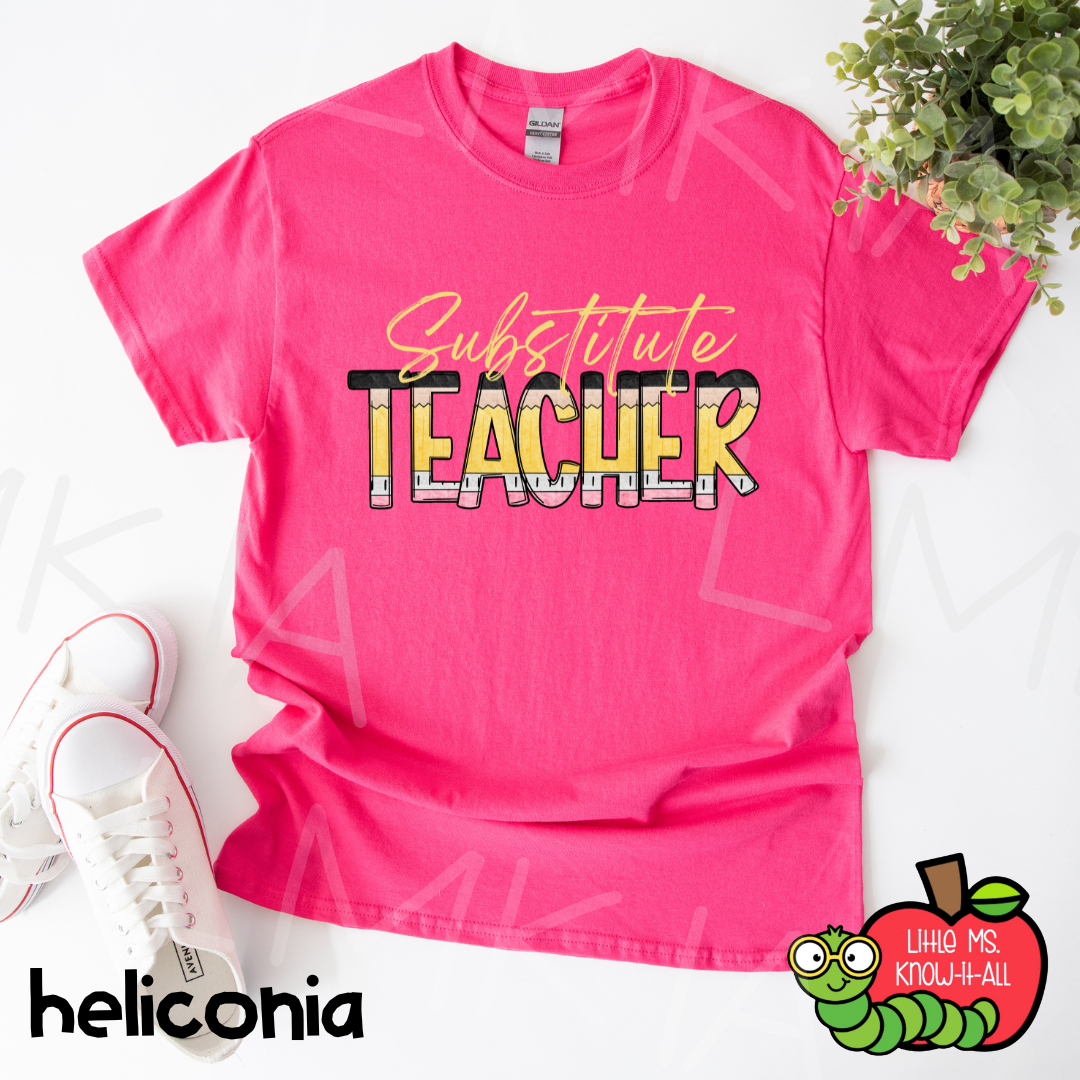 Substitute Teacher Pencil Letter T-Shirt