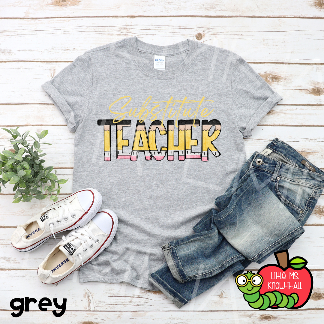 Substitute Teacher Pencil Letter T-Shirt