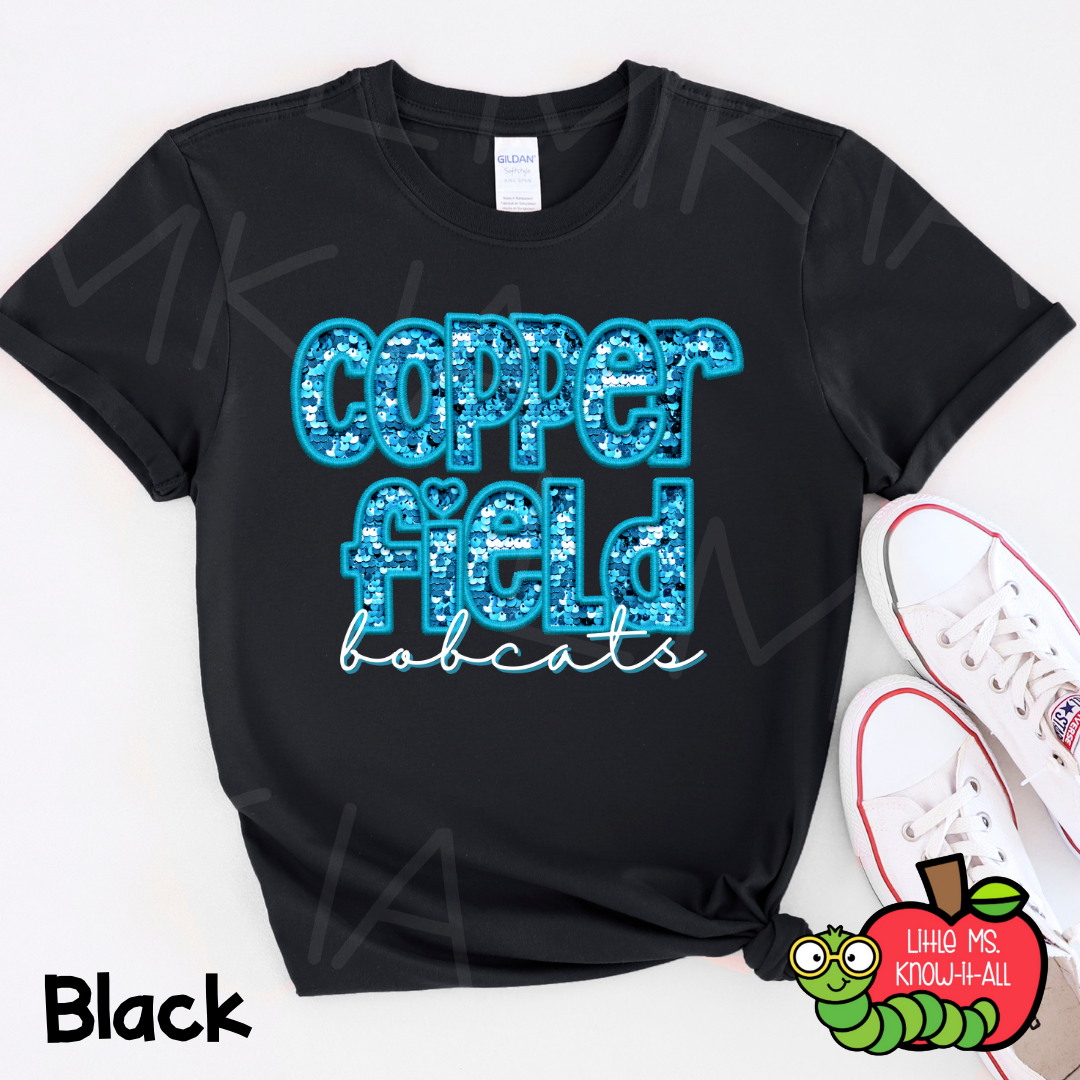 Copperfield Bobcats Faux Sequin T-Shirt