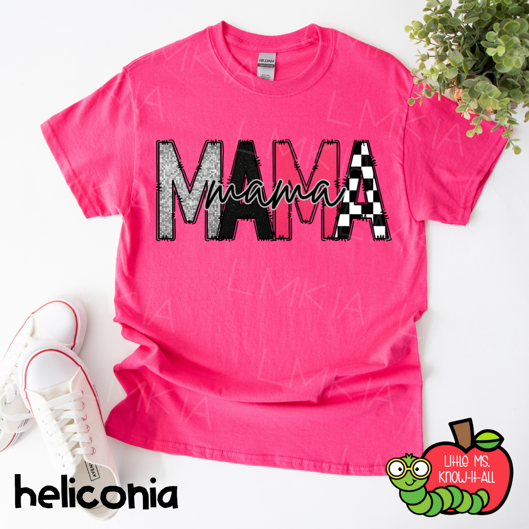 Pink Mama Doodle Letter T-Shirt