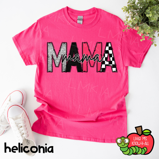 Pink Mama Doodle Letter T-Shirt