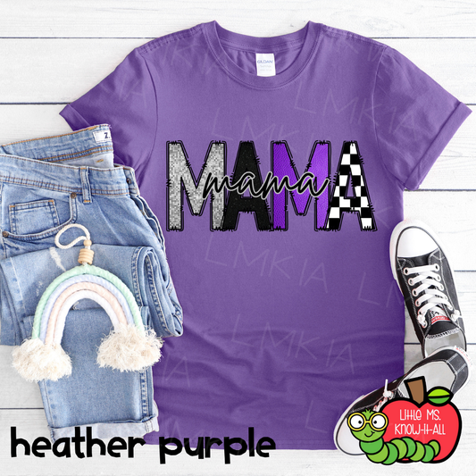 Purple Mama Doodle Letter T-Shirt