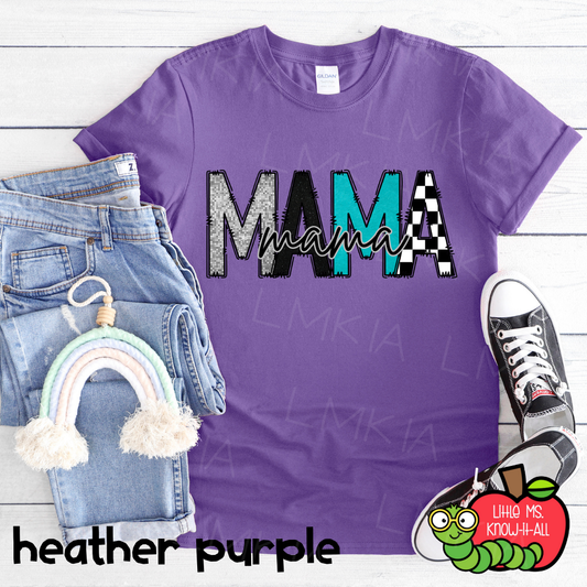 Turquoise Mama Doodle Letter T-Shirt