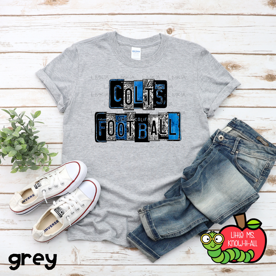 License Plate Colts Football T-Shirt
