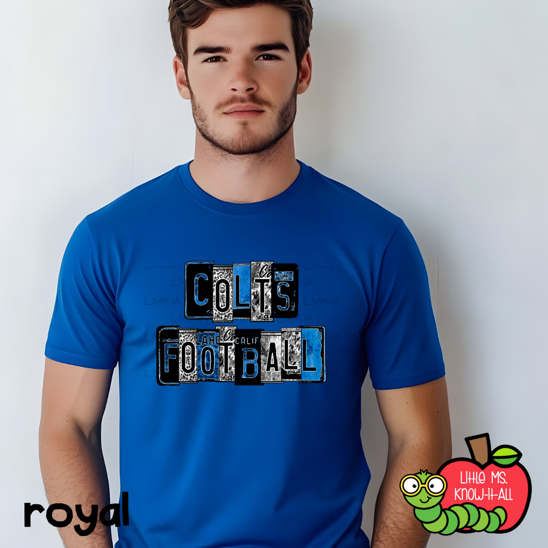 License Plate Colts Football T-Shirt