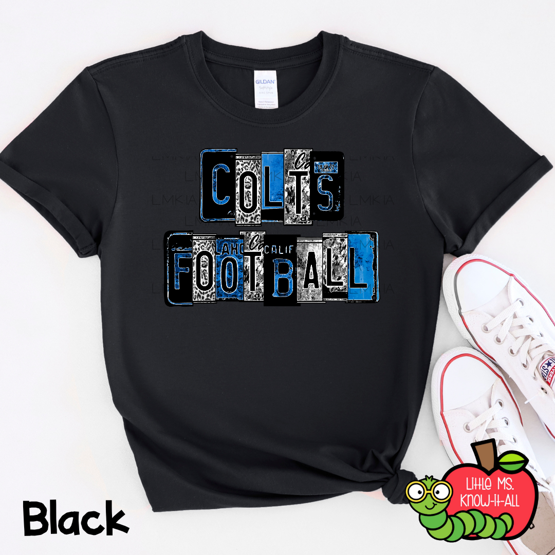 License Plate Colts Football T-Shirt