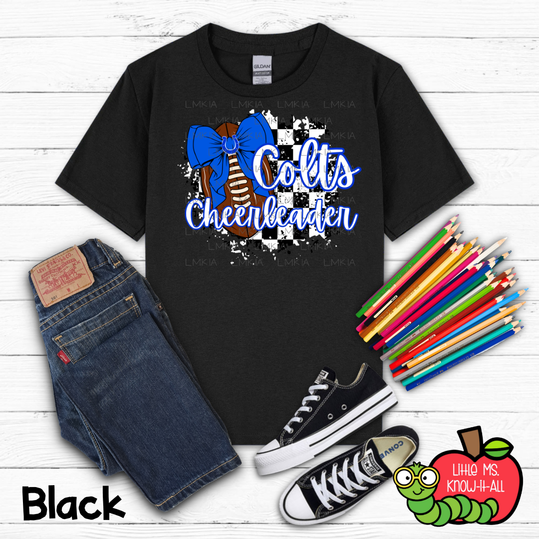 Youth Colts Cheerleader Football T-Shirt