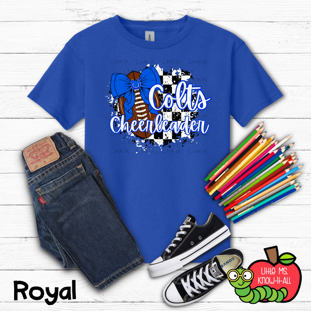 Youth Colts Cheerleader Football T-Shirt