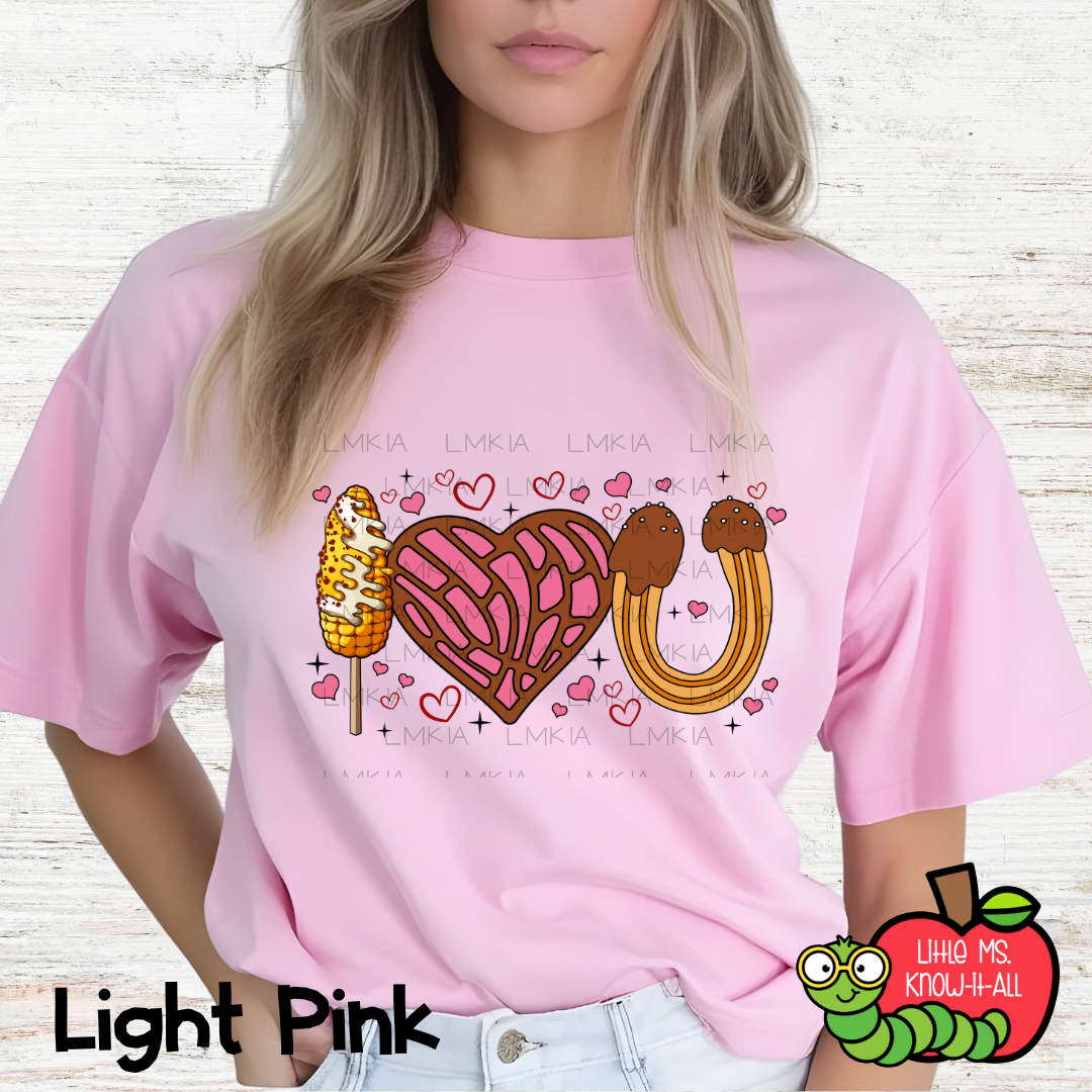 I Love You Elote and Pan Dulce Valentine's Day T-Shirt