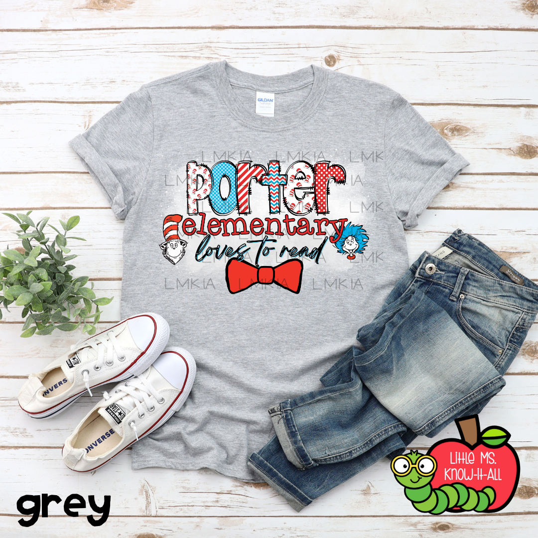 Porter Elementary Loves to Read T-Shirt