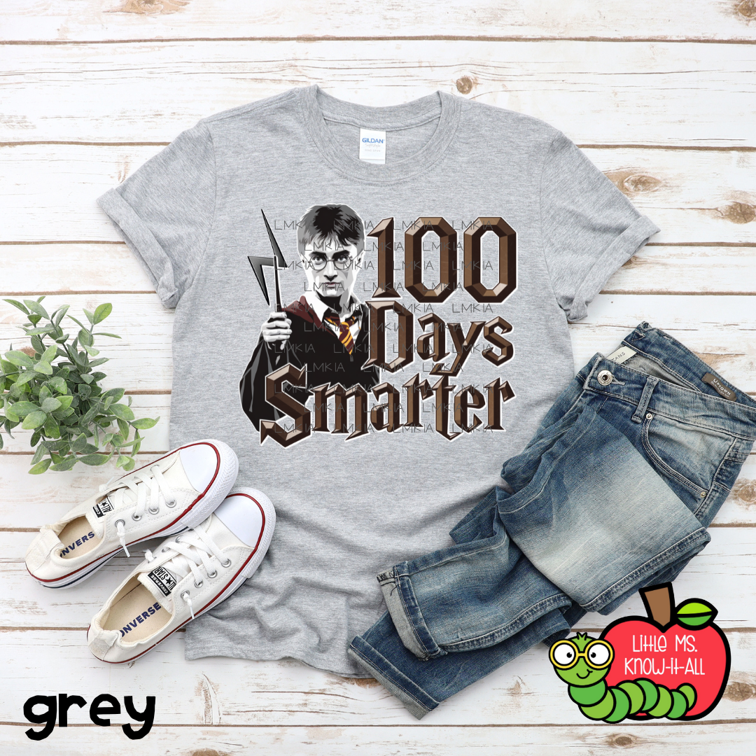 100 Days Smarter Wizard Adult T-Shirt