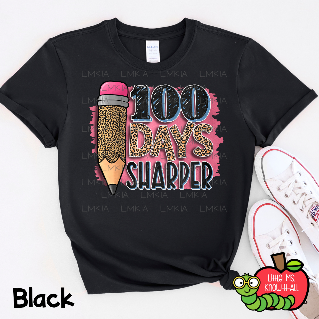 100 Days Sharper Leopard Print Pencil Adult T-Shirt