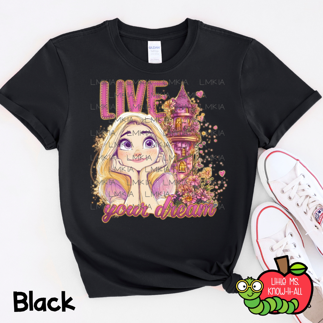 Live Your Dream Hair Princess Polaroid T-Shirt