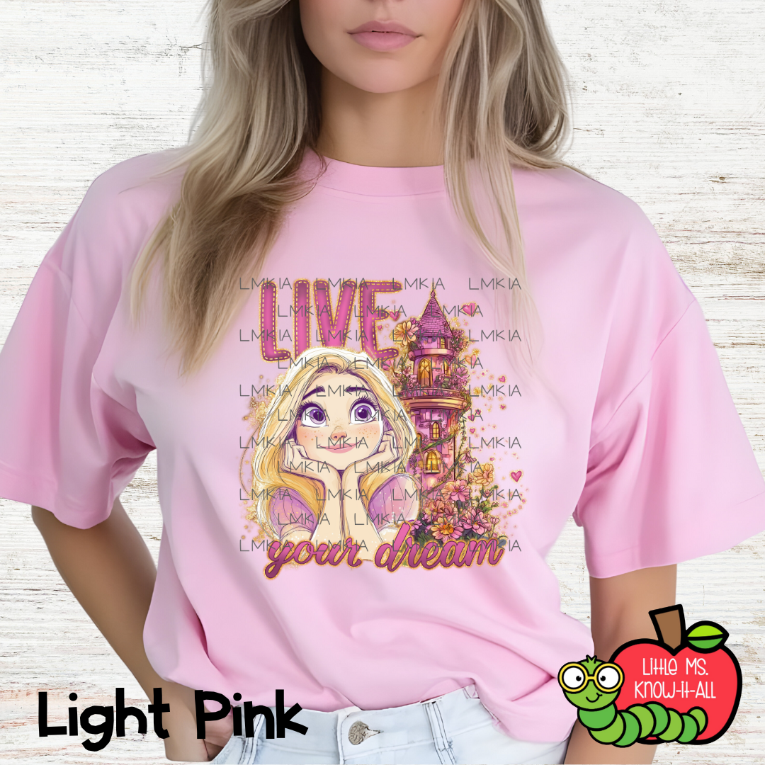 Live Your Dream Hair Princess Polaroid T-Shirt