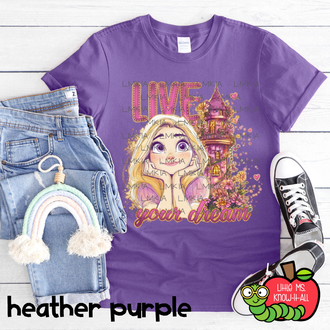 Live Your Dream Hair Princess Polaroid T-Shirt