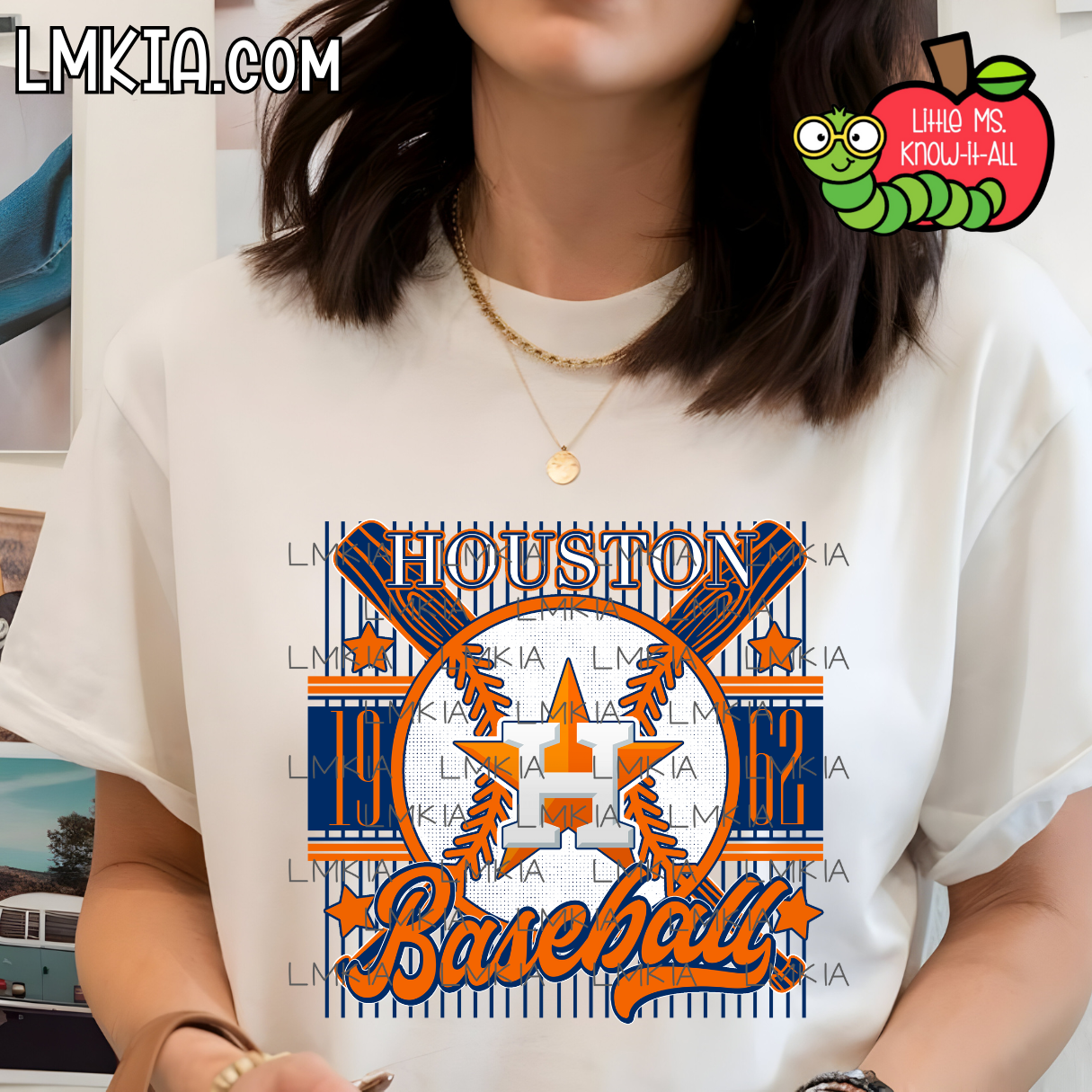 Striped Houston Baseball T-Shirt