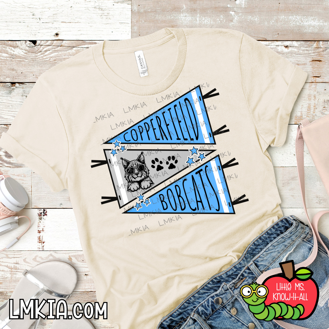 Copperfield Bobcats Varsity Pennants T-Shirt