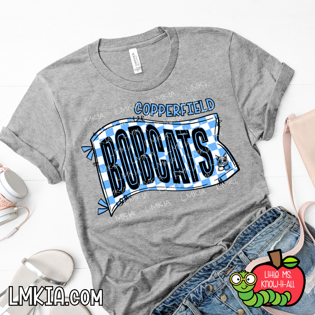Copperfield Bobcats Checkered Flag T-Shirt